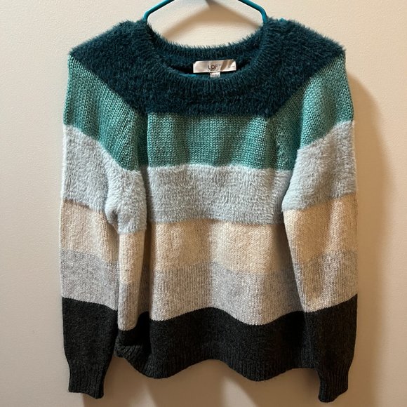 Loft Fuzzy Stripe Sweater - Picture 3 of 6